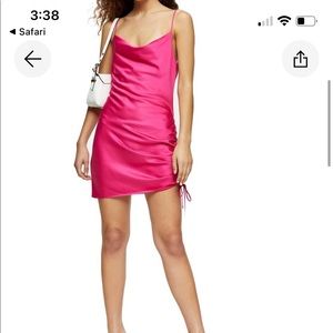MINI HOT PINK SATIN TOPSHOP DRESS SIZE 2